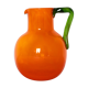 Pichet en verre bullé orange et vert