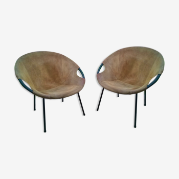 Paire de fauteuil  circle chair pour Lusch Erzeugnis, 1960