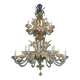 Venetian chandelier in gilded Murano glass, 24 light sources, three tiers, circa 1940.