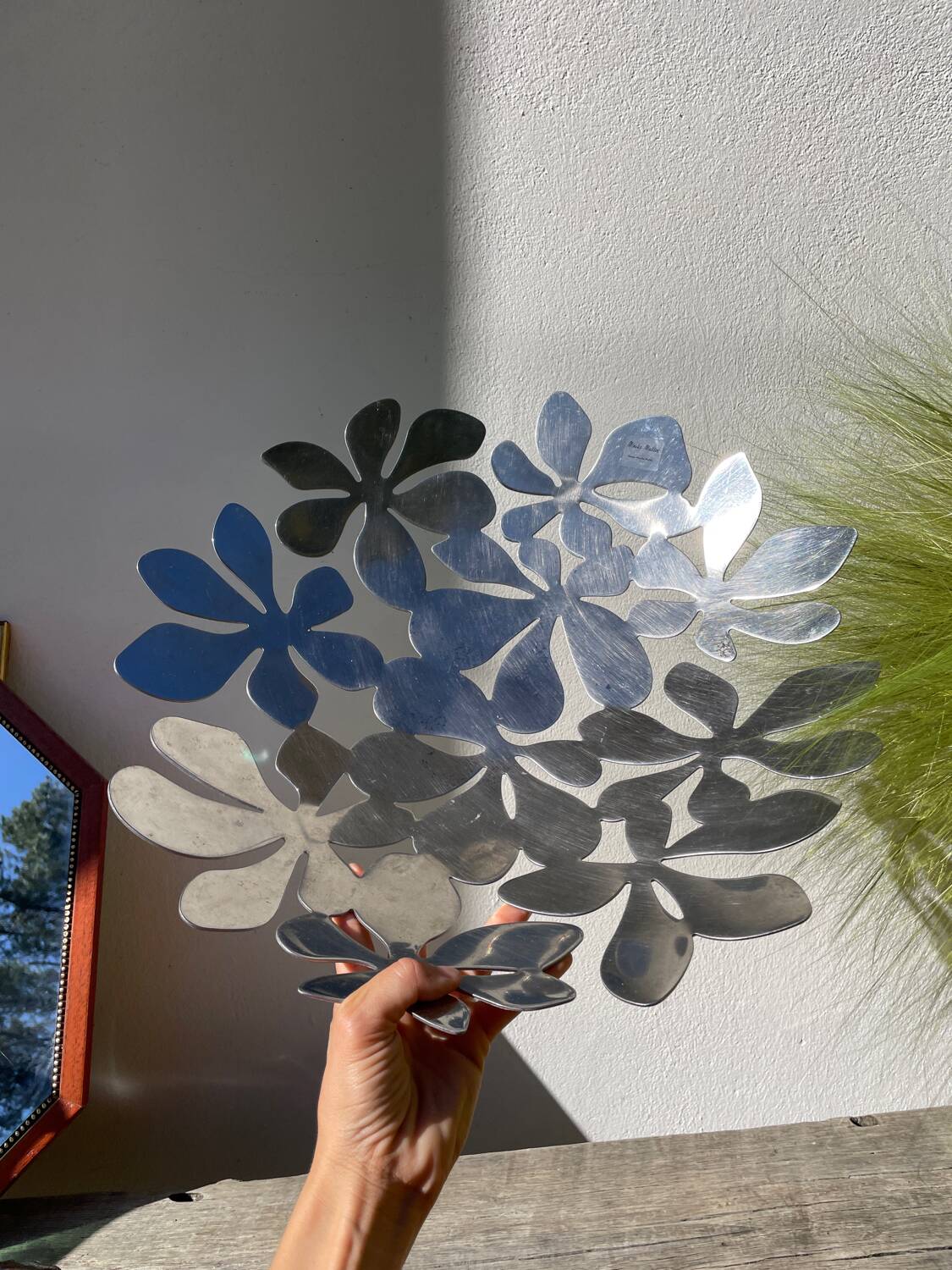 Coupe à fruits en inox chromé signée Monika Mulder