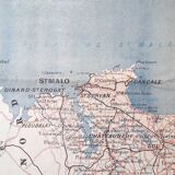 Old map France Brittany Rennes St Malo
