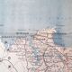 Old map France Brittany Rennes St Malo