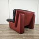 Red and black leather armchair by Nicoletti Salotti