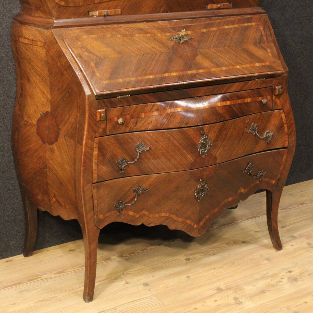 Inlaid wood Genoese trumeau from the 20th century