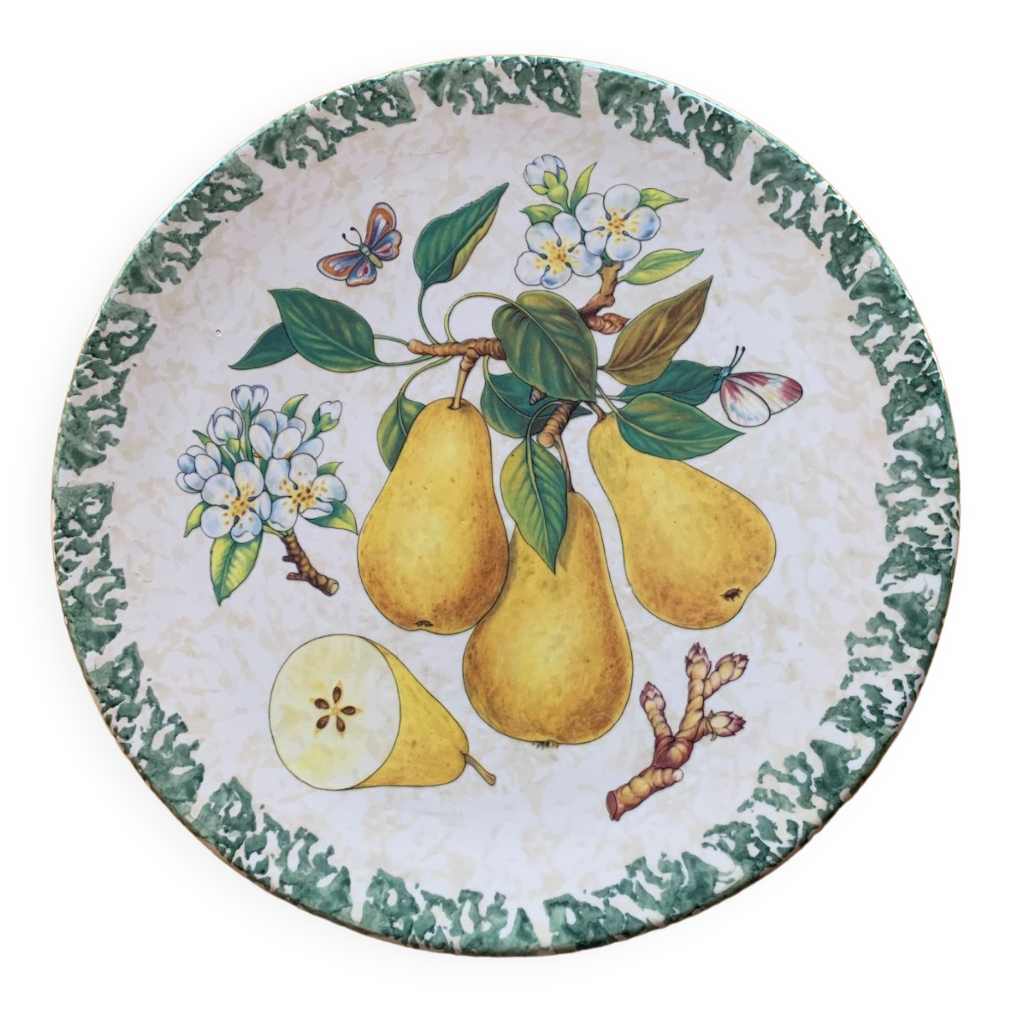 Faience pie dish decoration "pears"