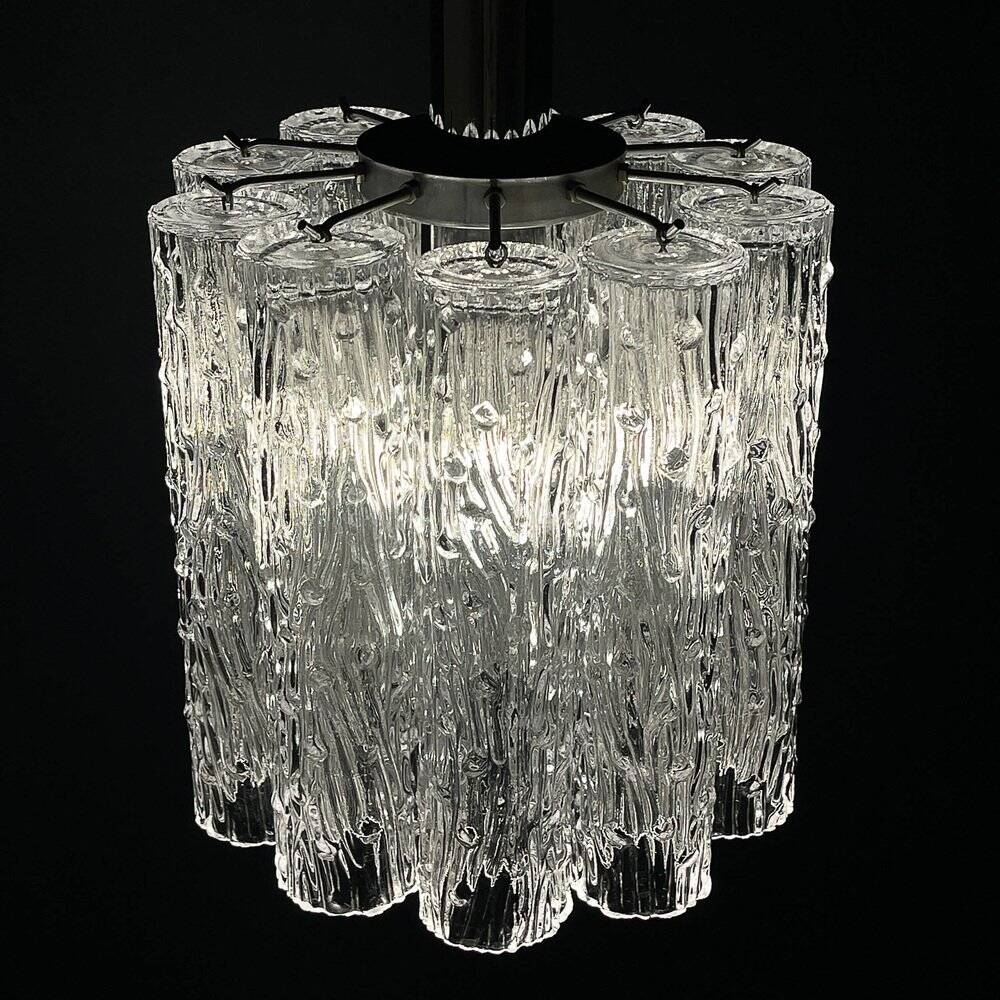Mid-century Murano glass chandelier Tronchi by Toni Zuccheri for Venini, Italy, 1970s.