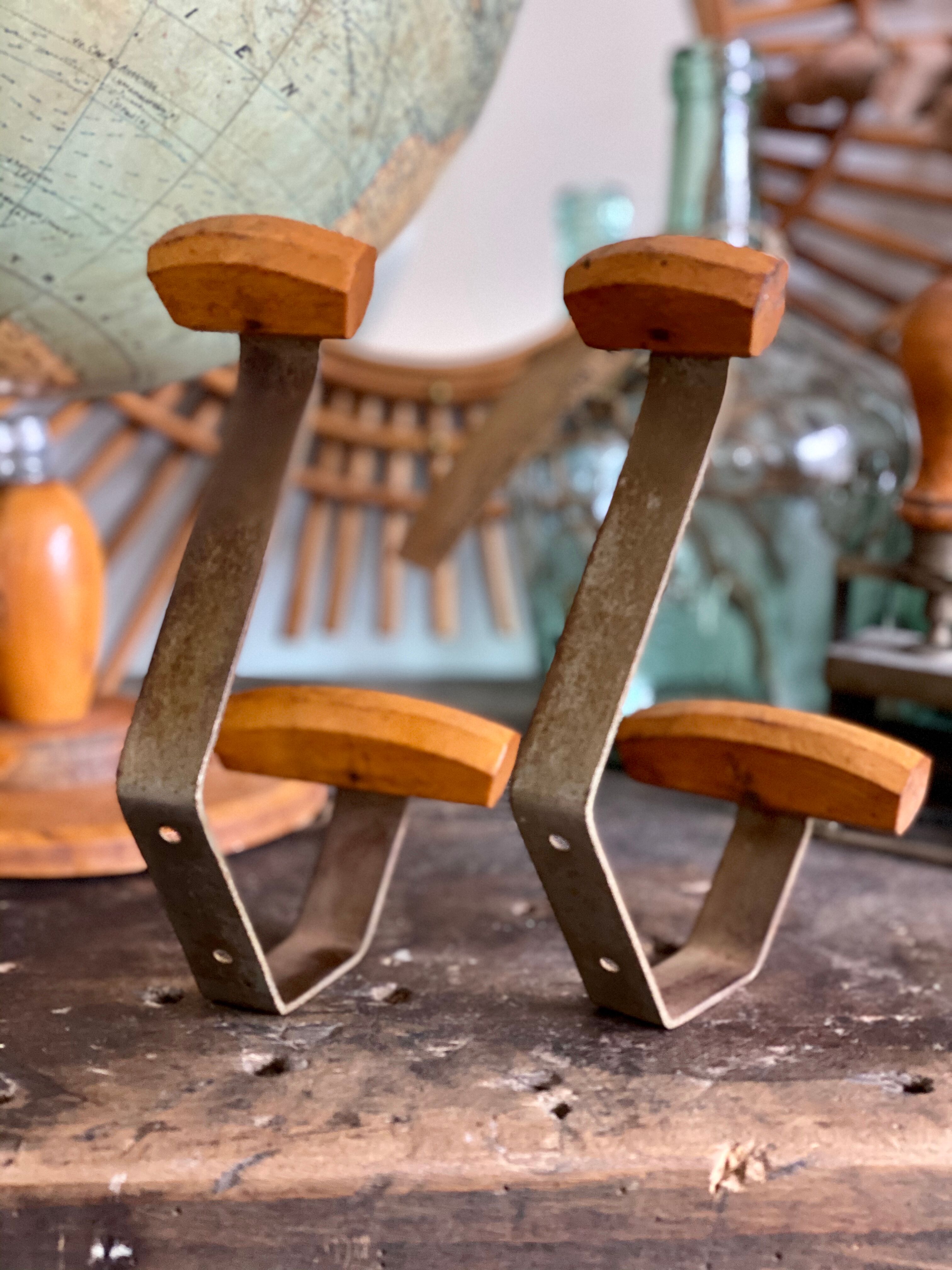 Pair of wooden patères