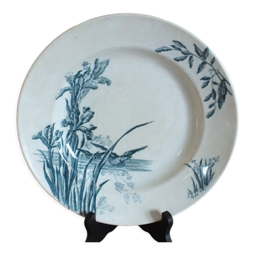 Round dish in Iron Earth, Water Lily Service Salins E.C Samaritan