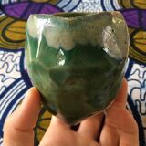 Green enamelled ceramic-faced bowl