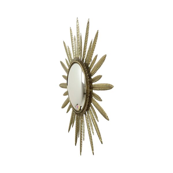Miroir soleil convexe en métal cuivré du milieu du siècle Deknudt 55 cm