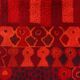 Carpet 1970 pop design geometric red background wool 229 cm x 170 cm