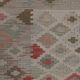 Geometric Kilim Rug Grey, Afghan Wool Carpet Handmade, Neutral Rustic Home