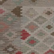 Geometric Kilim Rug Grey, Afghan Wool Carpet Handmade, Neutral Rustic Home