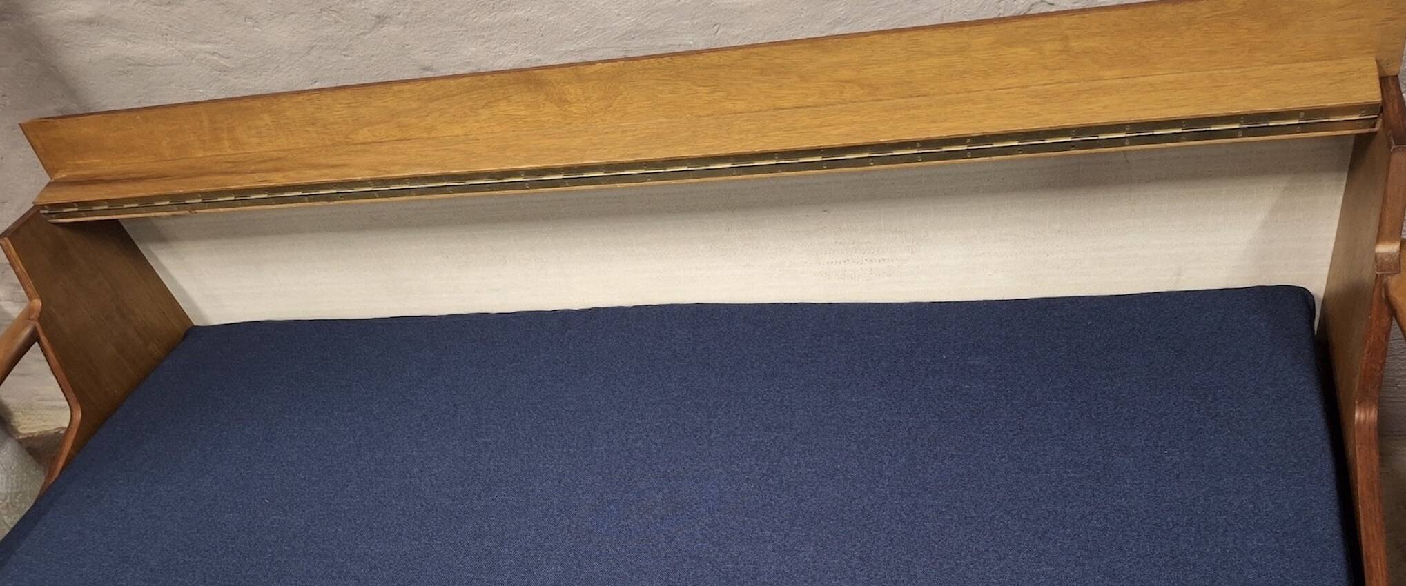 Danish teak convertible daybed sofa with backrest compartment, 1960s