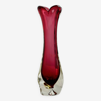 Vase en verre de Murano Chambord Fratelli Toso.