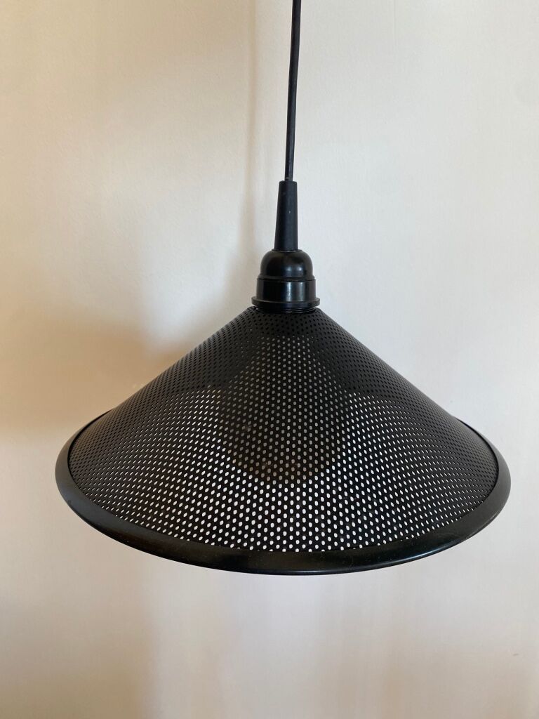 Black perforated metal suspension