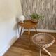 Wicker stool crossed feet