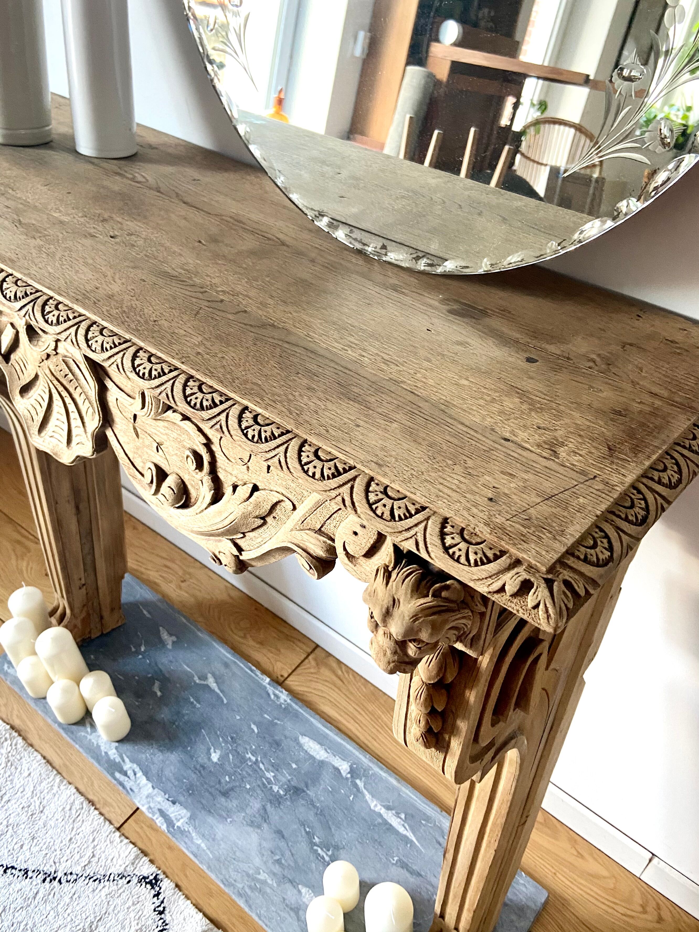 Oak fireplace mantle XIX