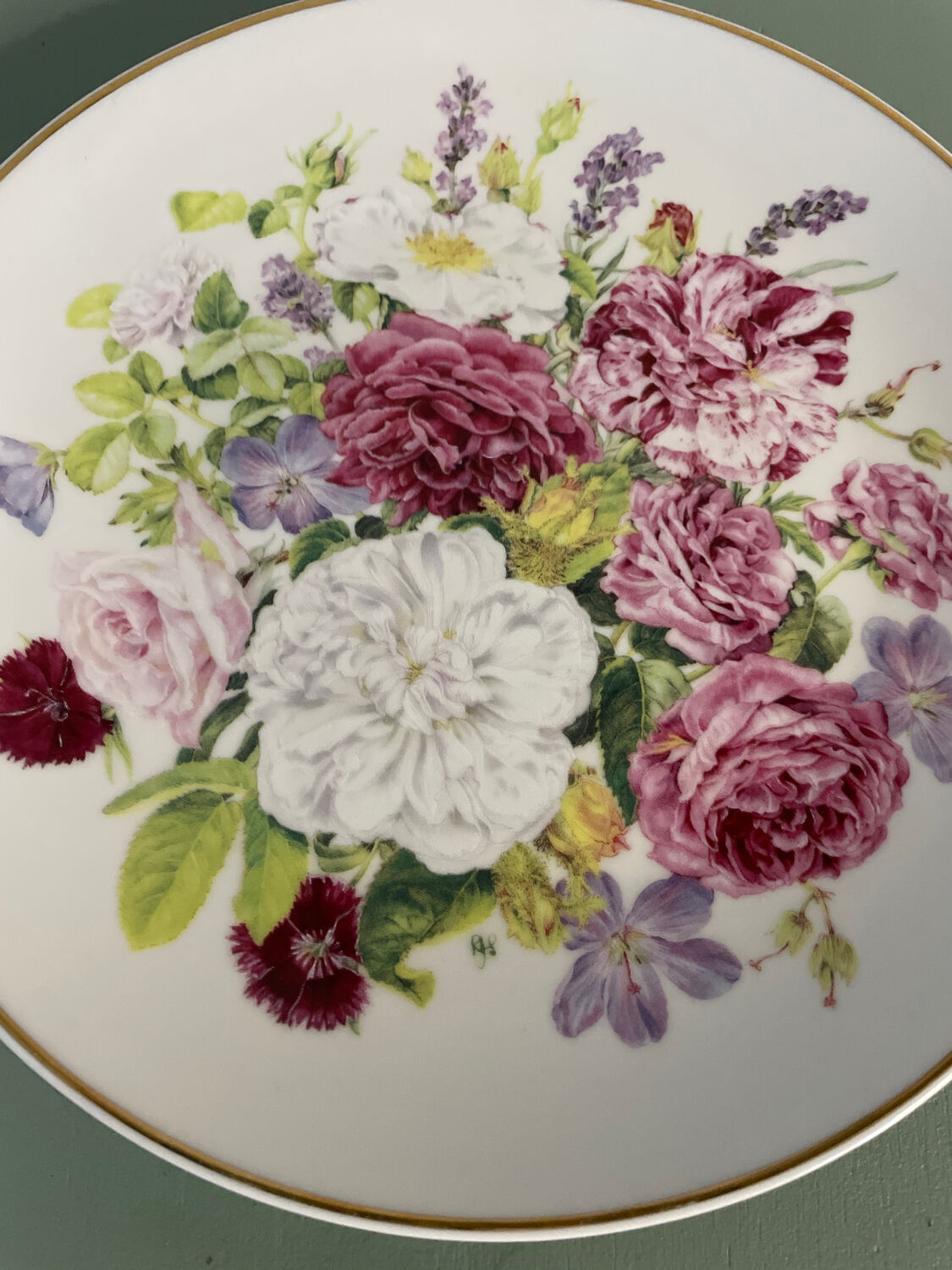 Assiette décorative Franklin Mint à décor de fleurs
