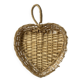 Old heart-shaped rattan basket.