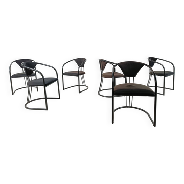 Italian postmodern dining chairs, 1980s - set of 6