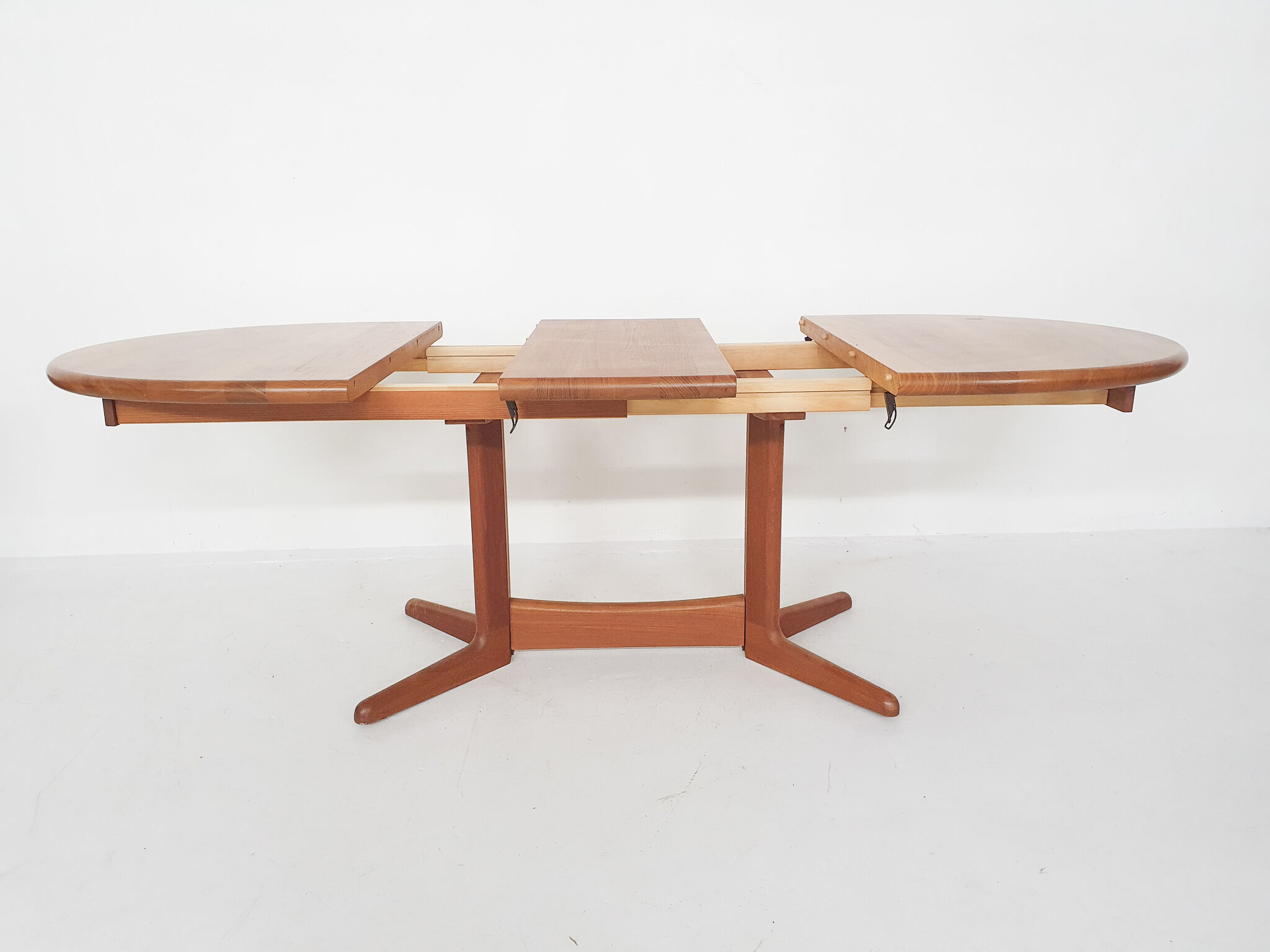 Teak oval extendable dining table by Korup Stolefabrik