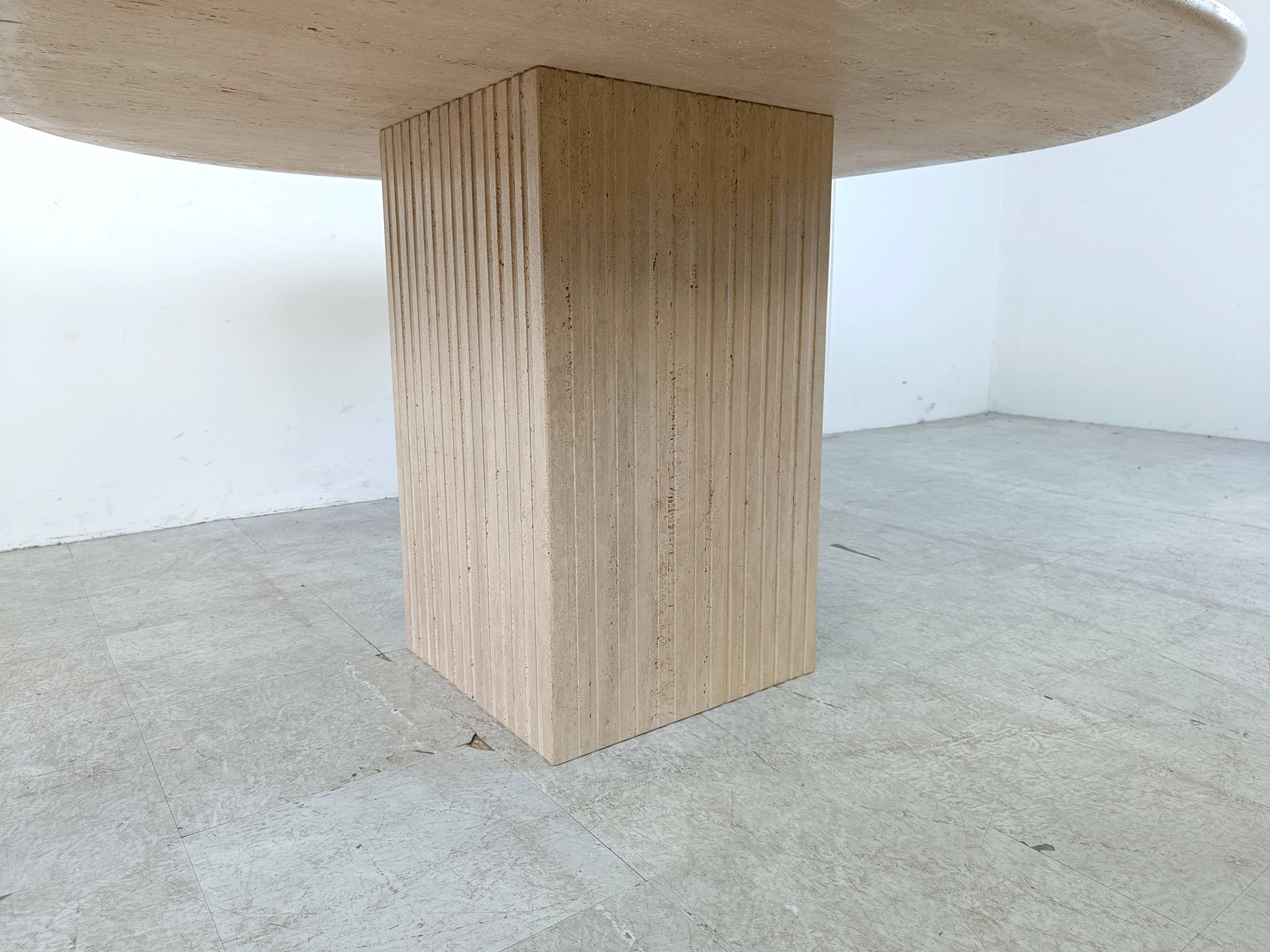 Vintage travertine dining table, 1970s