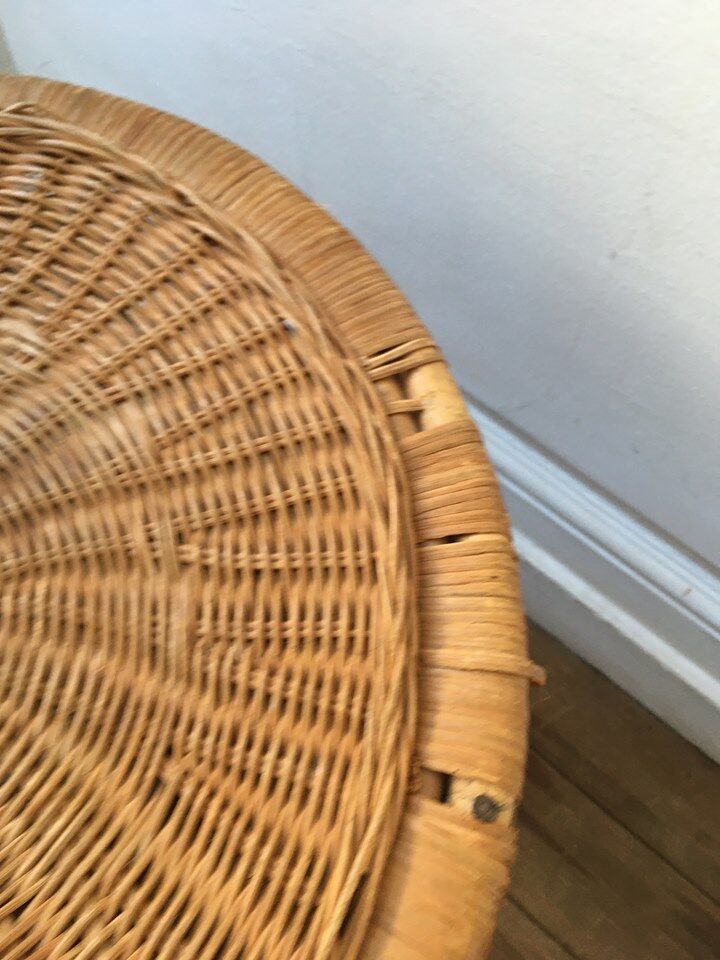 Peacock vintage rattan side table