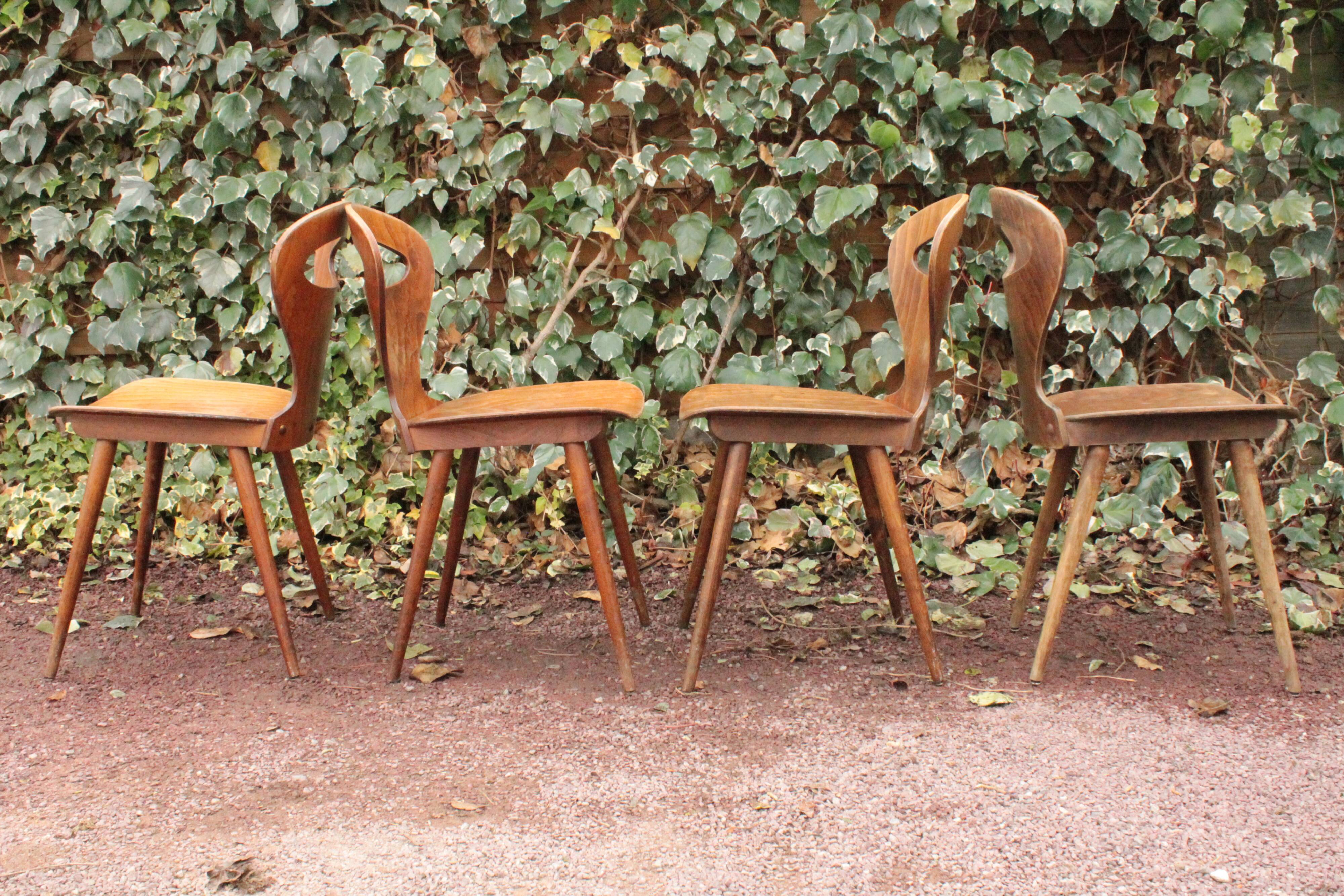 Set of 4 Baumann chairs, model called ant
