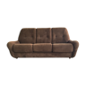 3-seater space-age convertible sofa - corded brown velvet - Design 1970