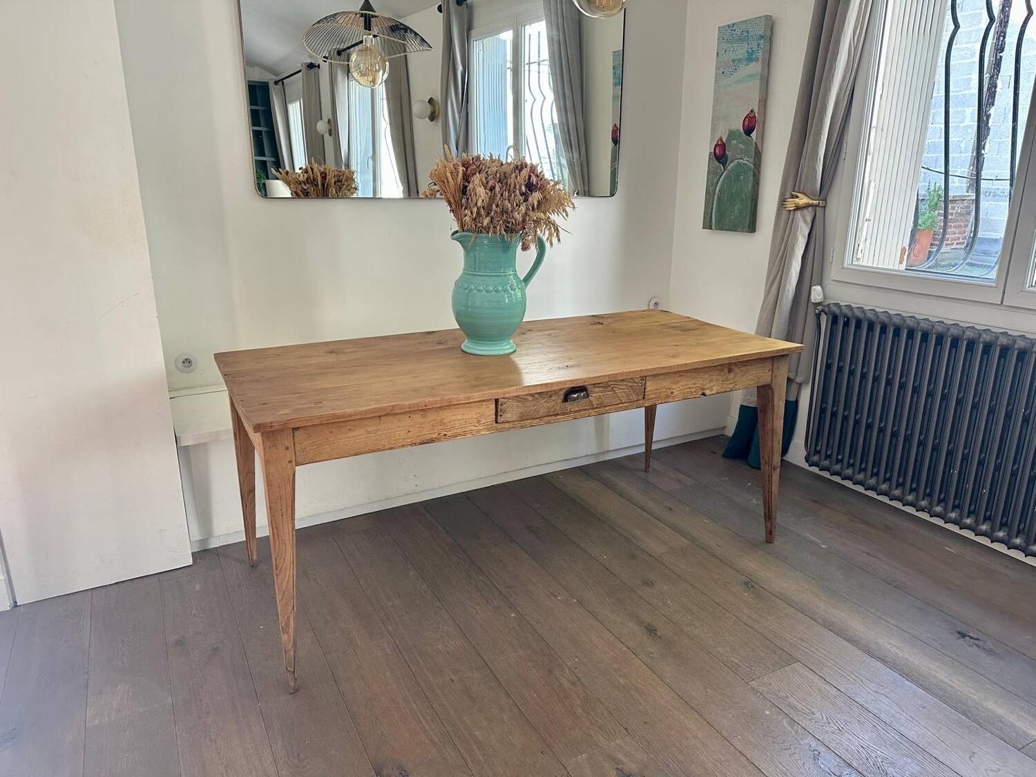 Solid oak farmhouse table