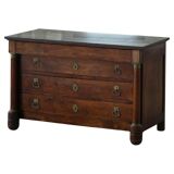 French Empire Commode / Commode, walnut and bronze mounts, 19th century