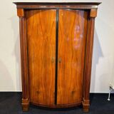 Biedermeier Armoire, Walnut Veneer, Full Columns, Austria/Vienna around 1825