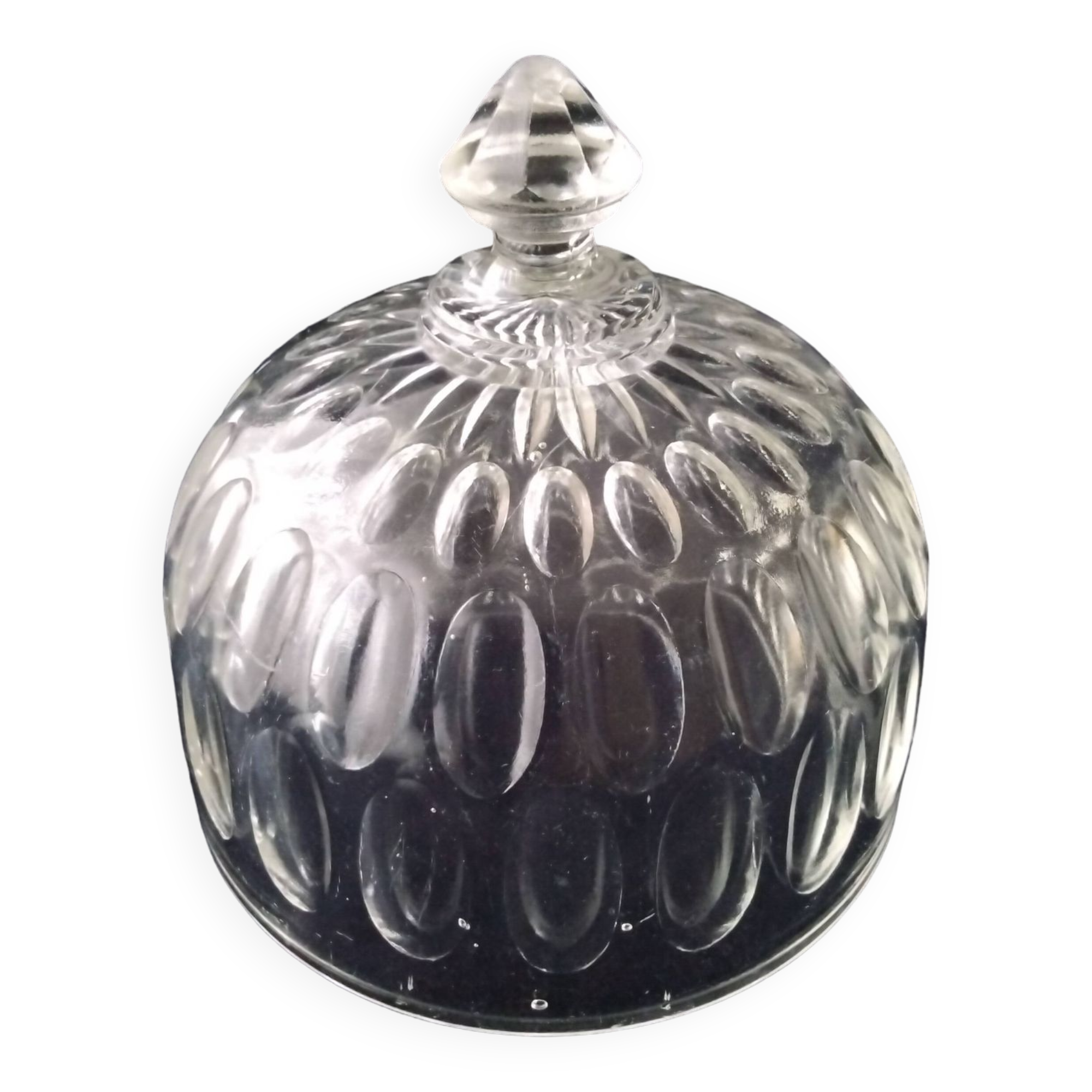 Old cheese bell in molded pressed glass