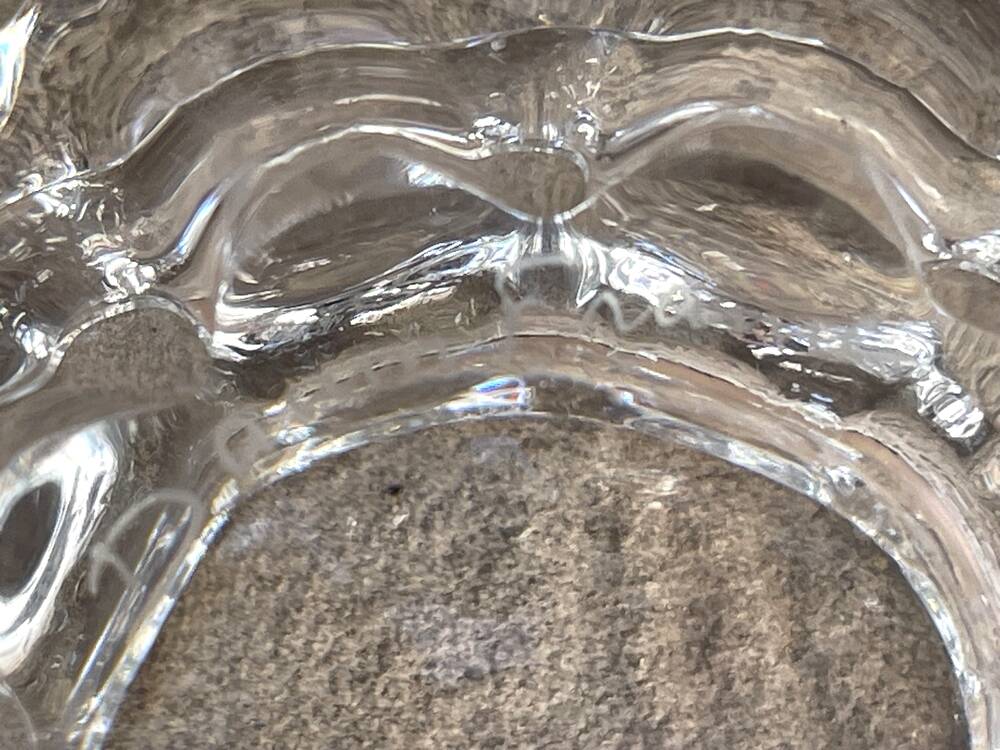 Pair of crystal salerons by daum tableware