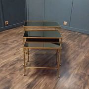 Vintage Maison Baguès faux bamboo nesting tables set