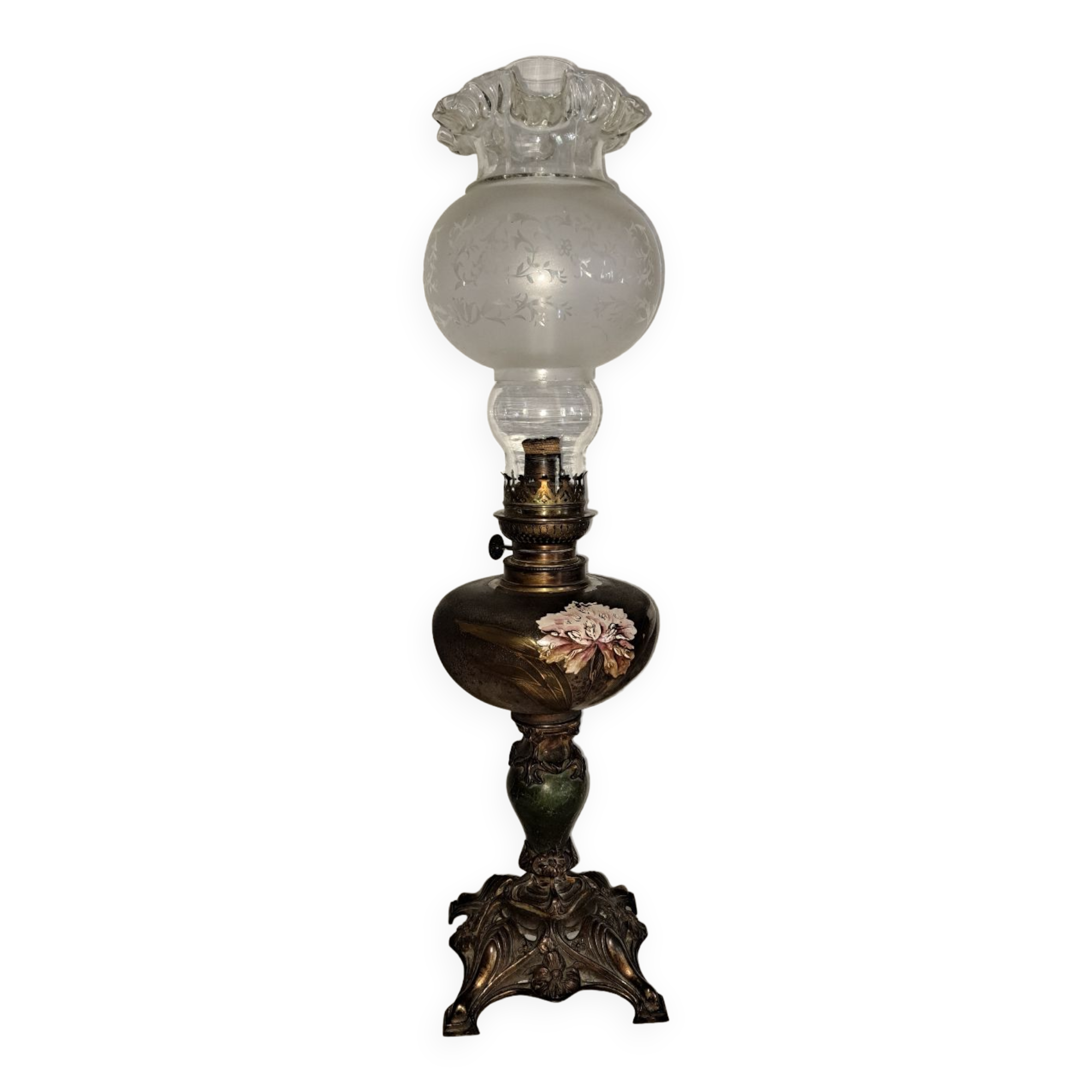 Art deco oil lamp