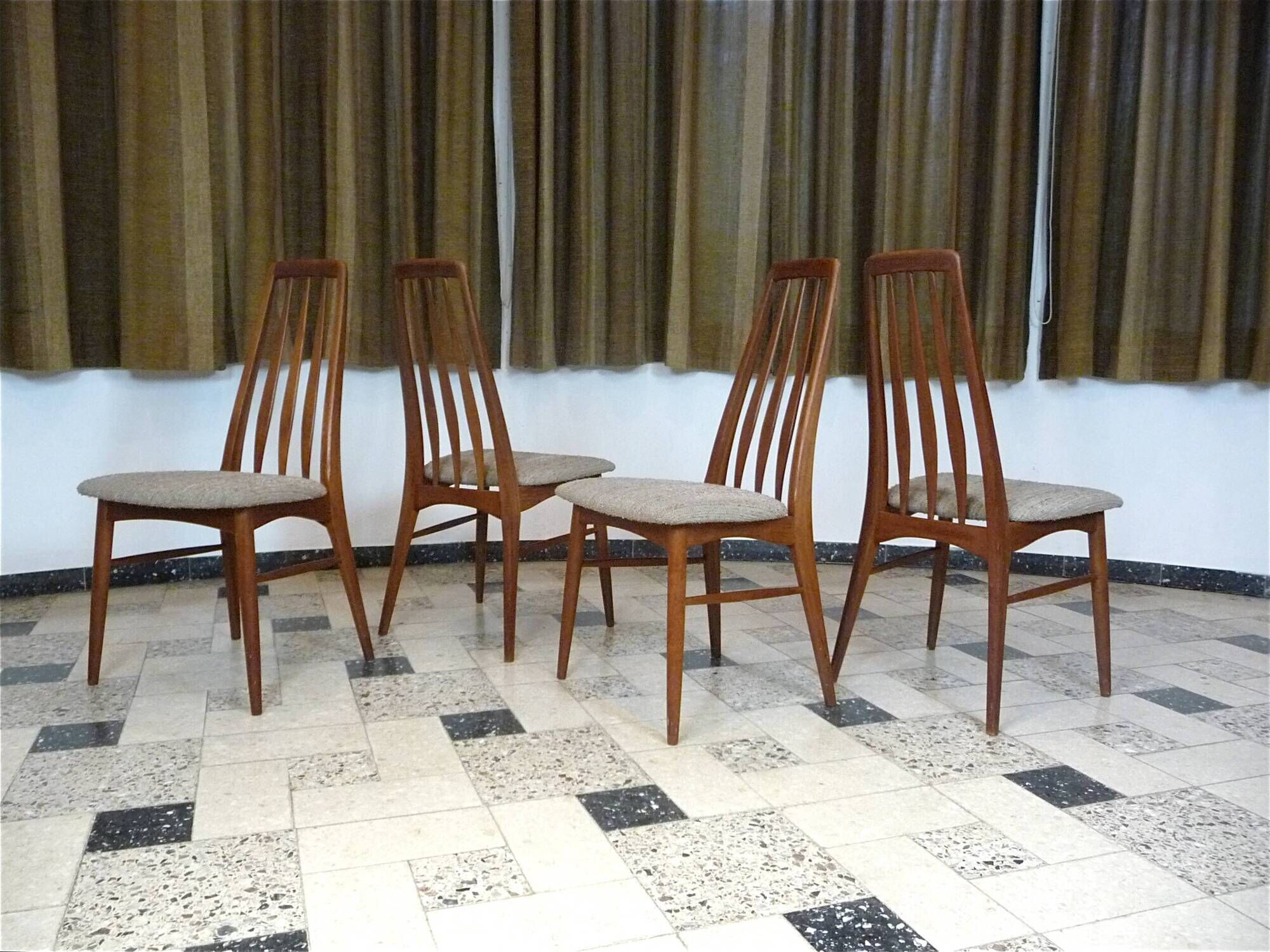 Set of 4 dining room chairs model "Eva" by Niels Koefoed for Koefod Møbelfabrik, Denmark 1960s