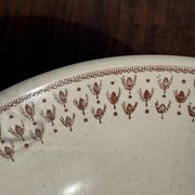 Lot d'un saladier et un plat circulaire frise marron vintage D28