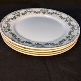 Set of 4 antique flat plates in half-porcelain from Badonviller
