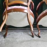 Paire de fauteuils louis philippe en noyer