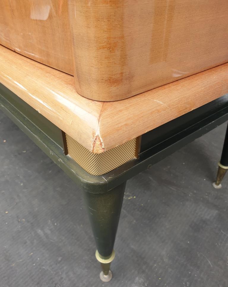 Enfilade laque noire et teck Ameublement NF 1960