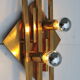 Pair of vintage geometric brass wall lamps