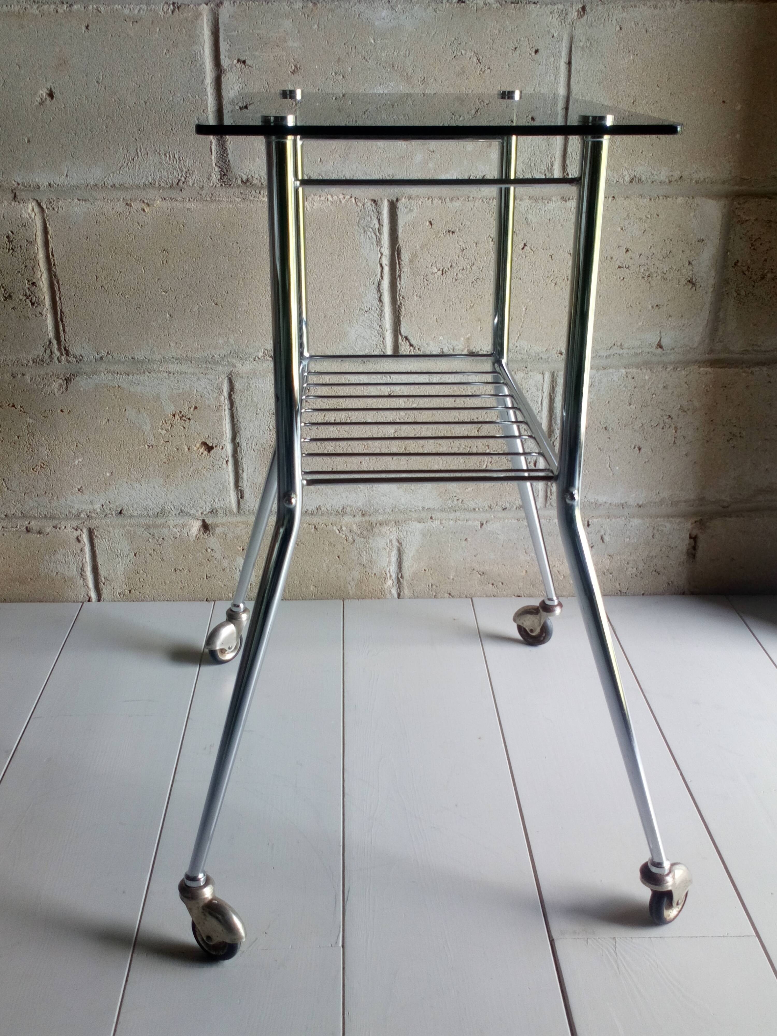 Side table feet thongs and tray smoked glass 1960