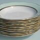 12 green deep plates "l'amandinoise"