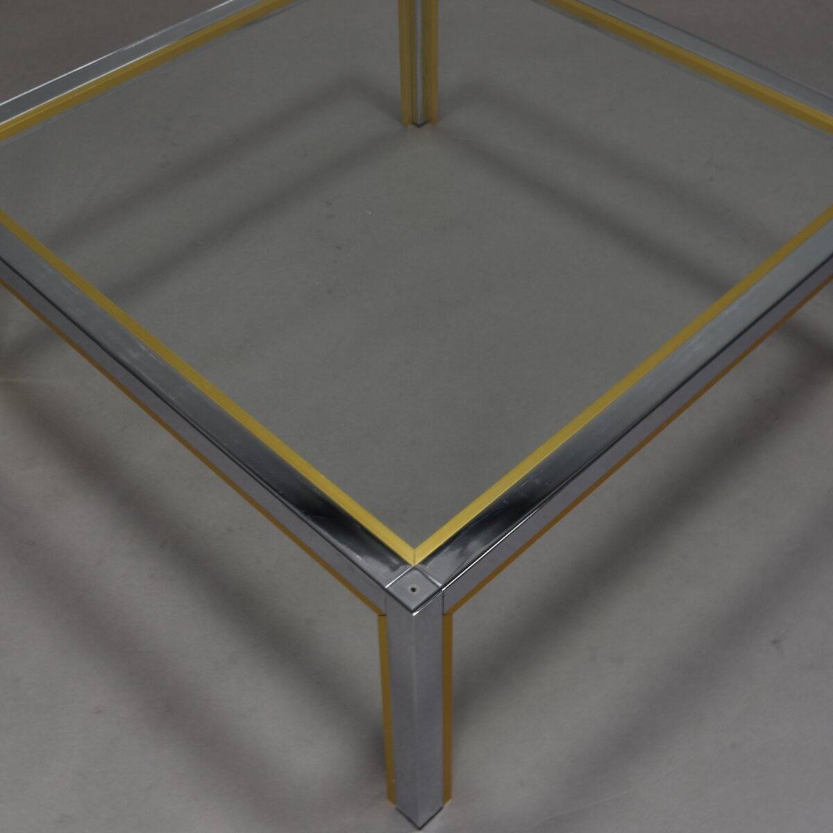 Italian chrome and gold coffee table, 1970s