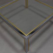 Table basse en chrome et or italienne, années 1970