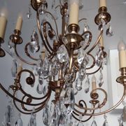 Crystal and bronze chandelier 12 arms of light