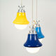 Multicolored waterfall suspension chandelier. Italy 70s