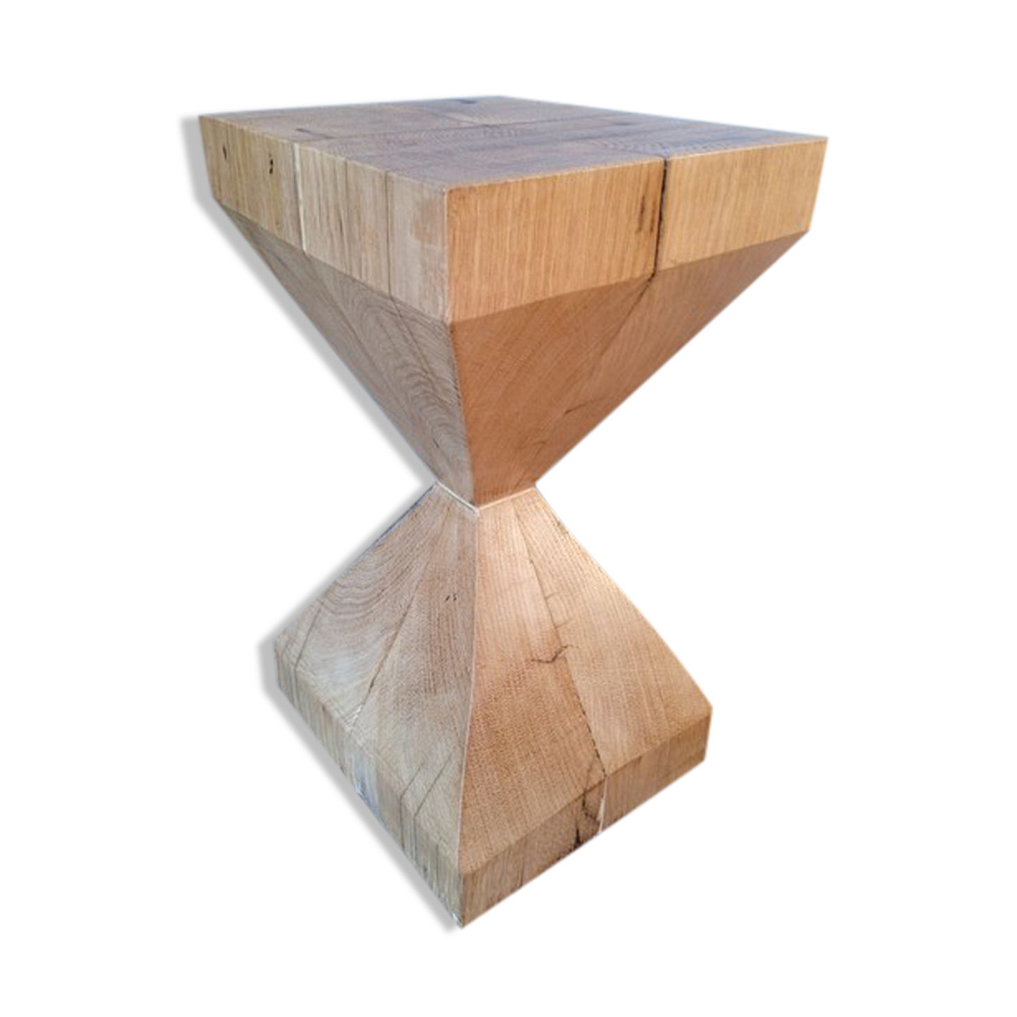 Vintage solid chene diabolo stool